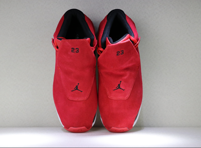 Real Jordan 18 Toro Gym Red Black Shoes - Click Image to Close